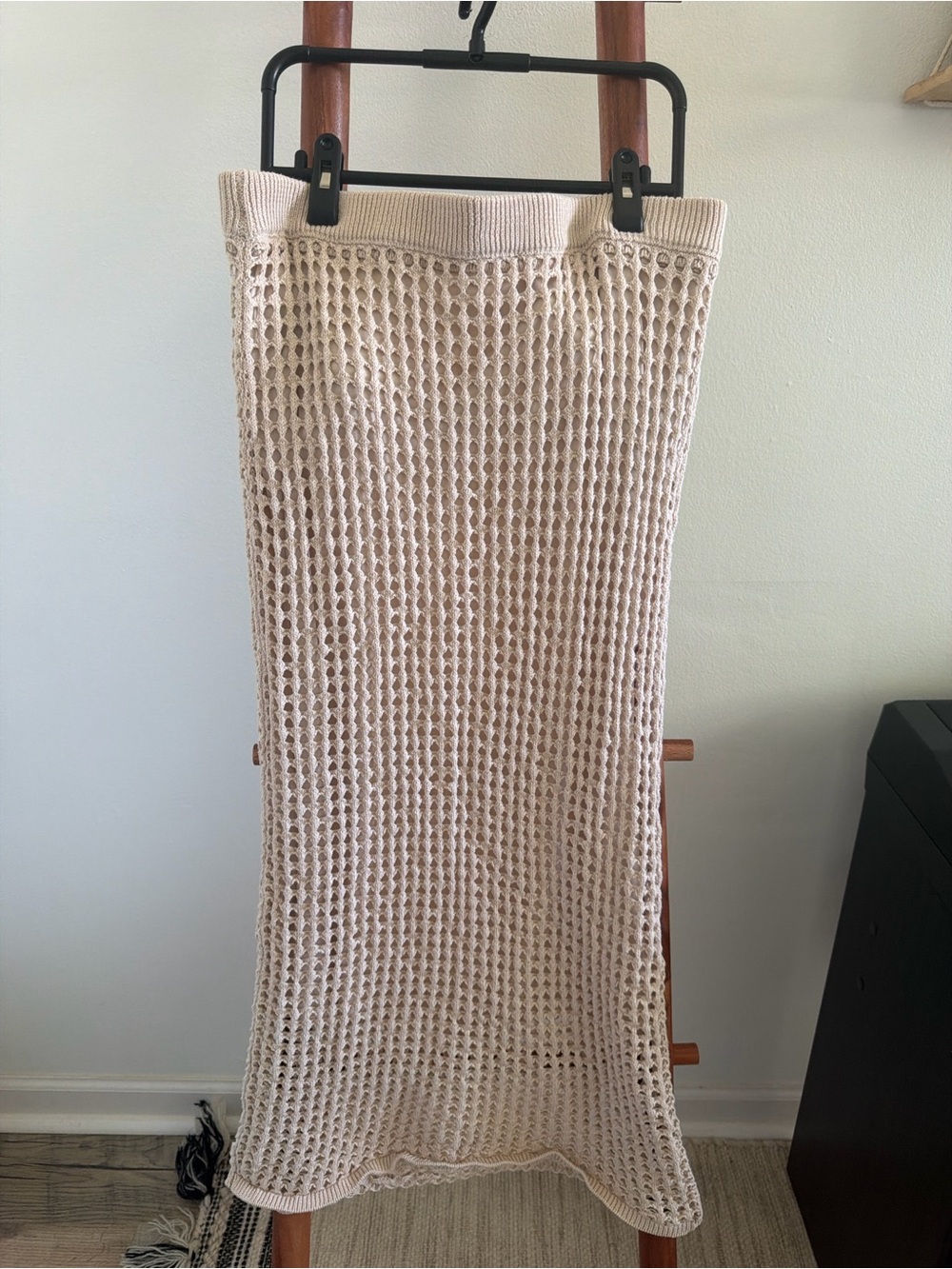 NWOT Cream crochet midi skirt